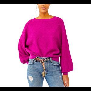 Women's Free People Found My Friend Pullover - Purple color size Small